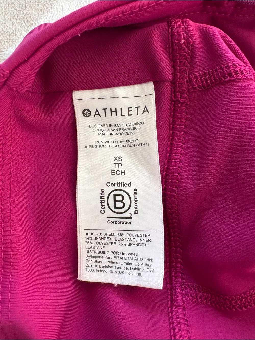 Athleta Women’s Run With It 16” Skort Fuchsia Pink Skort XS - Picture 5 of 5